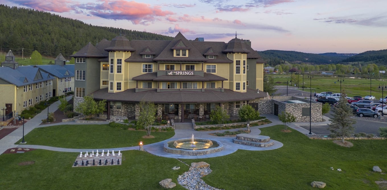 The Exterior of the Springs Resort during the sunset