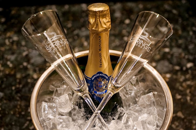 Gold champagne bottle, 