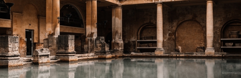 The Roman Baths in Bath, Somerset, England