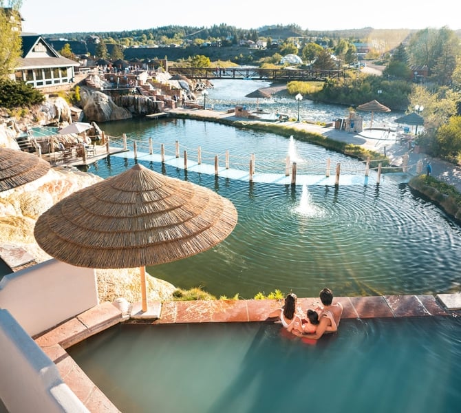 Family Soaking At The Hot Springs